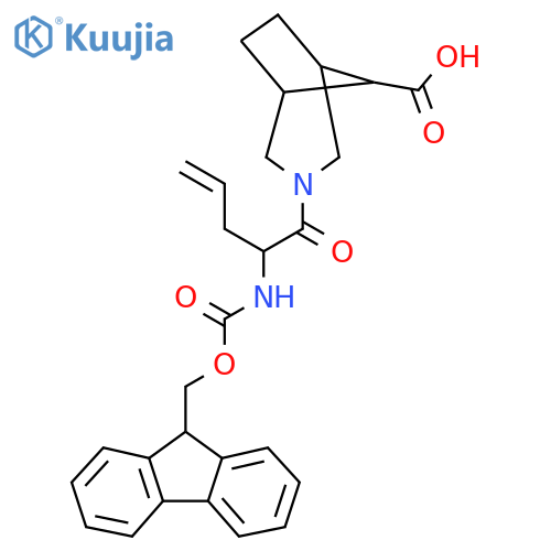 3-2-({(9H-fluoren-9-yl)methoxycarbonyl}amino)pent-4-enoyl-3-azabicyclo3.2.1octane-8-carboxylic acid structure