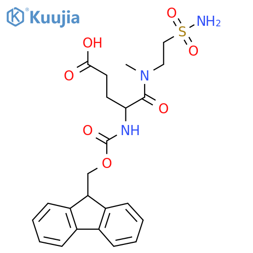 4-({(9H-fluoren-9-yl)methoxycarbonyl}amino)-4-methyl(2-sulfamoylethyl)carbamoylbutanoic acid structure