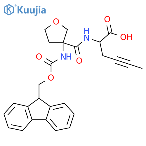2-{3-({(9H-fluoren-9-yl)methoxycarbonyl}amino)oxolan-3-ylformamido}hex-4-ynoic acid structure