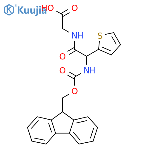 2-2-({(9H-fluoren-9-yl)methoxycarbonyl}amino)-2-(thiophen-2-yl)acetamidoacetic acid structure