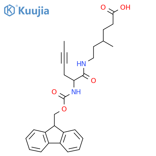 6-2-({(9H-fluoren-9-yl)methoxycarbonyl}amino)hex-4-ynamido-4-methylhexanoic acid structure
