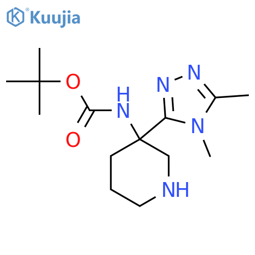 tert-butyl N-3-(dimethyl-4H-1,2,4-triazol-3-yl)piperidin-3-ylcarbamate structure