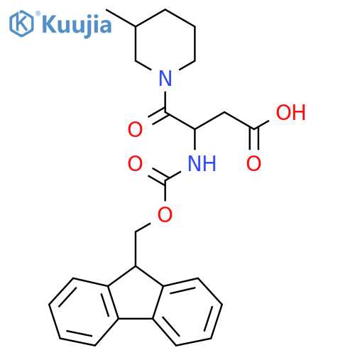 3-({(9H-fluoren-9-yl)methoxycarbonyl}amino)-4-(3-methylpiperidin-1-yl)-4-oxobutanoic acid structure