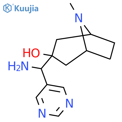 3-amino(pyrimidin-5-yl)methyl-8-methyl-8-azabicyclo3.2.1octan-3-ol structure