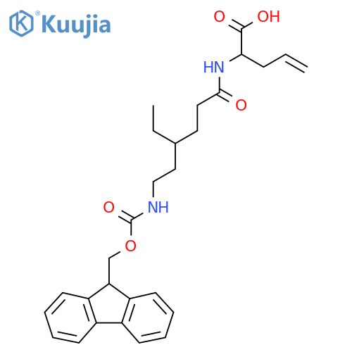 2-4-ethyl-6-({(9H-fluoren-9-yl)methoxycarbonyl}amino)hexanamidopent-4-enoic acid structure