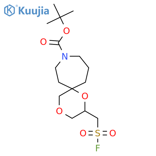 tert-butyl 2-(fluorosulfonyl)methyl-1,4-dioxa-9-azaspiro5.6dodecane-9-carboxylate structure