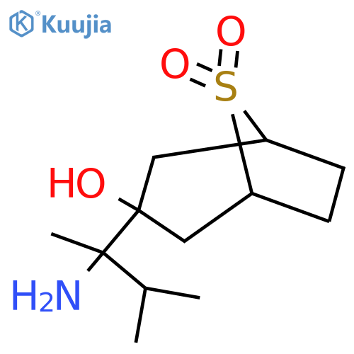 3-(2-amino-3-methylbutan-2-yl)-3-hydroxy-8lambda6-thiabicyclo3.2.1octane-8,8-dione structure