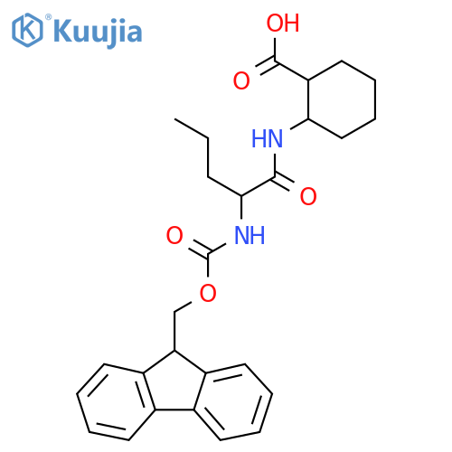 2-2-({(9H-fluoren-9-yl)methoxycarbonyl}amino)pentanamidocyclohexane-1-carboxylic acid structure