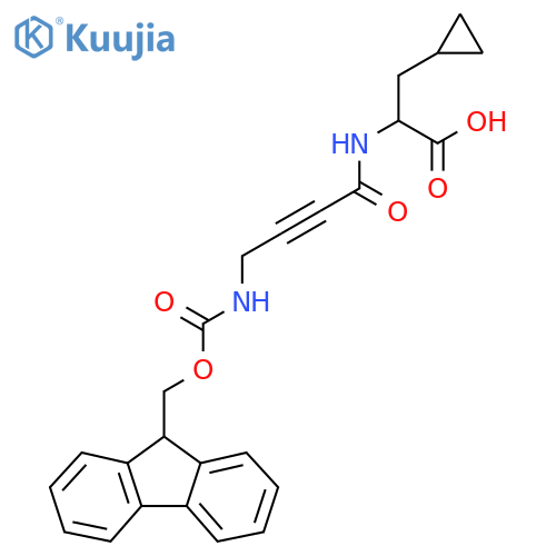 3-cyclopropyl-2-4-({(9H-fluoren-9-yl)methoxycarbonyl}amino)but-2-ynamidopropanoic acid structure