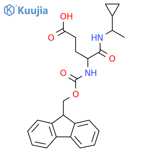 4-(1-cyclopropylethyl)carbamoyl-4-({(9H-fluoren-9-yl)methoxycarbonyl}amino)butanoic acid structure