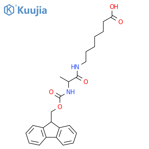 7-2-({(9H-fluoren-9-yl)methoxycarbonyl}amino)propanamidoheptanoic acid structure