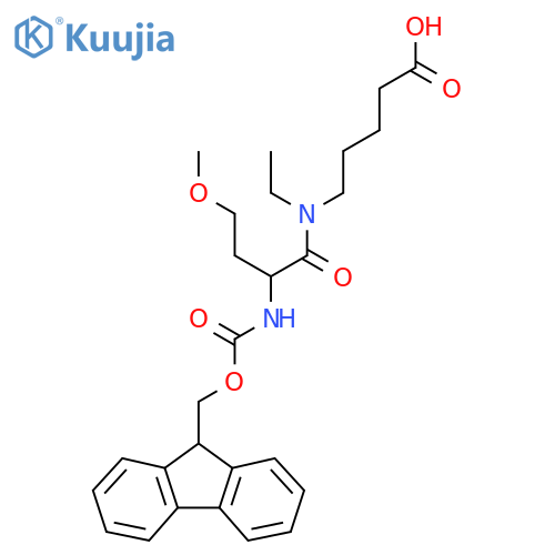 5-N-ethyl-2-({(9H-fluoren-9-yl)methoxycarbonyl}amino)-4-methoxybutanamidopentanoic acid structure