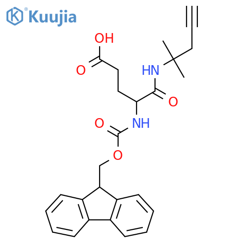 4-({(9H-fluoren-9-yl)methoxycarbonyl}amino)-4-(2-methylpent-4-yn-2-yl)carbamoylbutanoic acid structure