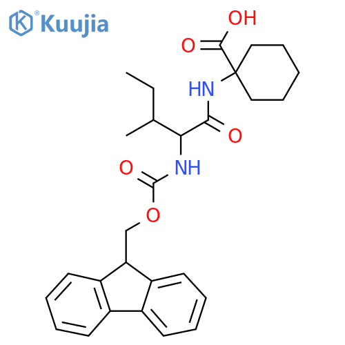 1-2-({(9H-fluoren-9-yl)methoxycarbonyl}amino)-3-methylpentanamidocyclohexane-1-carboxylic acid structure
