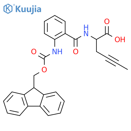 2-{2-({(9H-fluoren-9-yl)methoxycarbonyl}amino)phenylformamido}hex-4-ynoic acid structure
