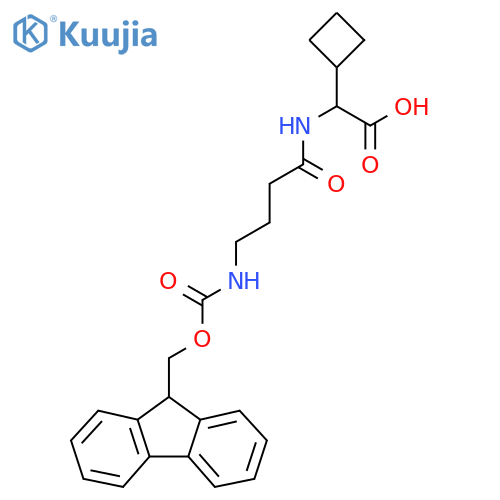 2-cyclobutyl-2-4-({(9H-fluoren-9-yl)methoxycarbonyl}amino)butanamidoacetic acid structure