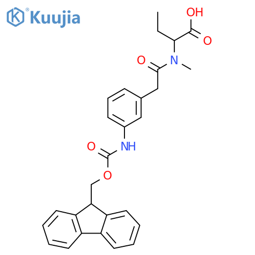 2-{2-3-({(9H-fluoren-9-yl)methoxycarbonyl}amino)phenyl-N-methylacetamido}butanoic acid structure