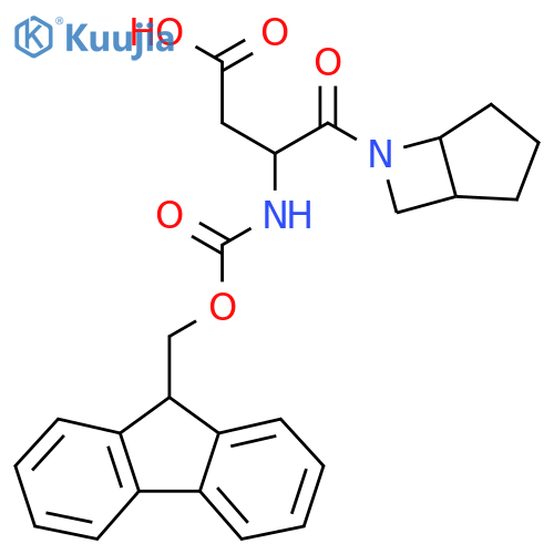 4-{6-azabicyclo3.2.0heptan-6-yl}-3-({(9H-fluoren-9-yl)methoxycarbonyl}amino)-4-oxobutanoic acid structure