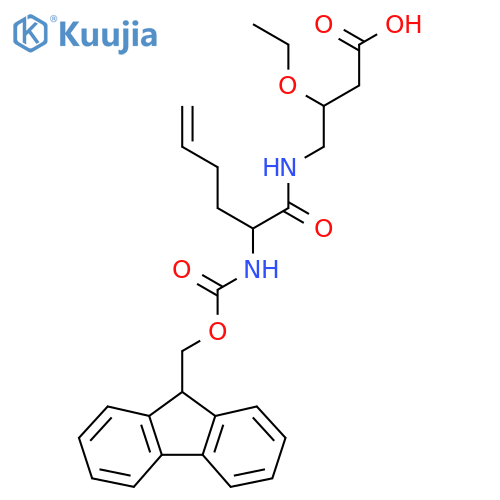 3-ethoxy-4-2-({(9H-fluoren-9-yl)methoxycarbonyl}amino)hex-5-enamidobutanoic acid structure