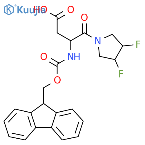 4-(3,4-difluoropyrrolidin-1-yl)-3-({(9H-fluoren-9-yl)methoxycarbonyl}amino)-4-oxobutanoic acid structure
