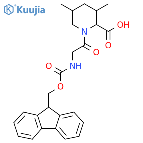 1-2-({(9H-fluoren-9-yl)methoxycarbonyl}amino)acetyl-3,5-dimethylpiperidine-2-carboxylic acid structure