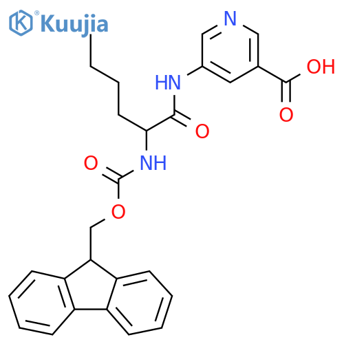 5-2-({(9H-fluoren-9-yl)methoxycarbonyl}amino)hexanamidopyridine-3-carboxylic acid structure