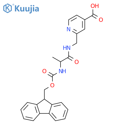 2-{2-({(9H-fluoren-9-yl)methoxycarbonyl}amino)propanamidomethyl}pyridine-4-carboxylic acid structure