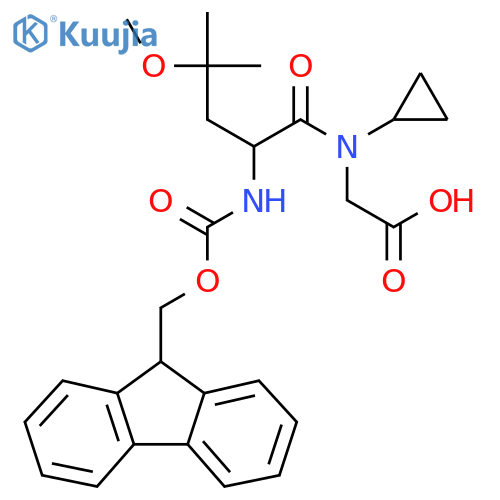 2-N-cyclopropyl-2-({(9H-fluoren-9-yl)methoxycarbonyl}amino)-4-methoxy-4-methylpentanamidoacetic acid structure