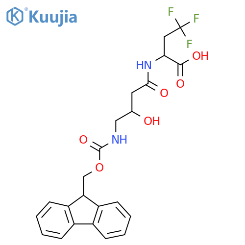 2-4-({(9H-fluoren-9-yl)methoxycarbonyl}amino)-3-hydroxybutanamido-4,4,4-trifluorobutanoic acid structure