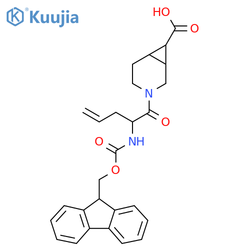 3-2-({(9H-fluoren-9-yl)methoxycarbonyl}amino)pent-4-enoyl-3-azabicyclo4.1.0heptane-7-carboxylic acid structure