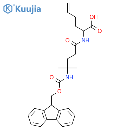 2-4-({(9H-fluoren-9-yl)methoxycarbonyl}amino)-4-methylpentanamidohex-5-enoic acid structure