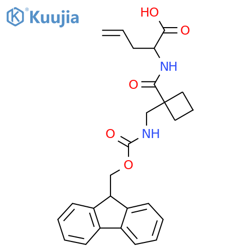 2-({1-({(9H-fluoren-9-yl)methoxycarbonyl}amino)methylcyclobutyl}formamido)pent-4-enoic acid structure