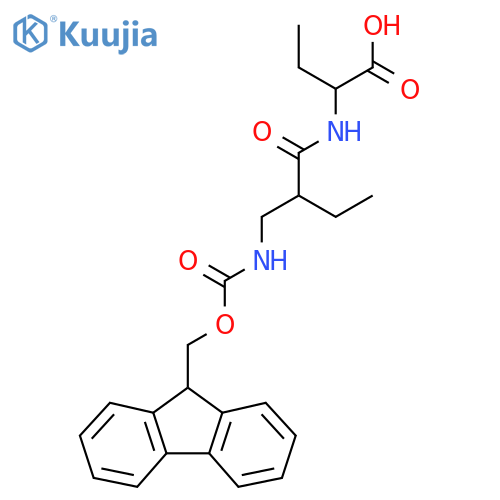 2-{2-({(9H-fluoren-9-yl)methoxycarbonyl}amino)methylbutanamido}butanoic acid structure
