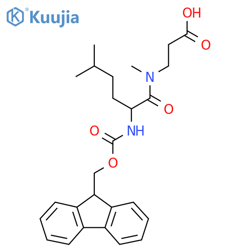 3-2-({(9H-fluoren-9-yl)methoxycarbonyl}amino)-N,5-dimethylhexanamidopropanoic acid structure