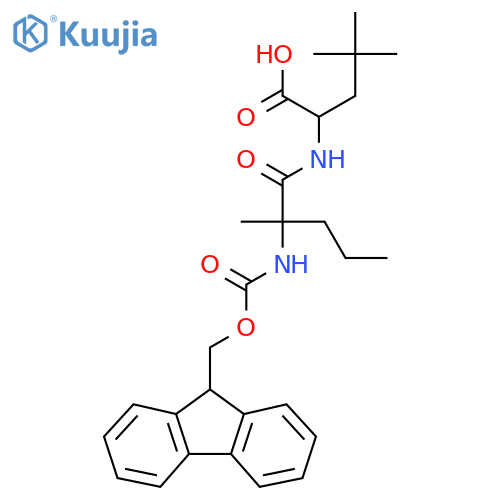 2-2-({(9H-fluoren-9-yl)methoxycarbonyl}amino)-2-methylpentanamido-4,4-dimethylpentanoic acid structure
