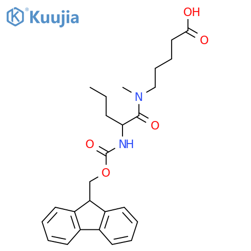 5-2-({(9H-fluoren-9-yl)methoxycarbonyl}amino)-N-methylpentanamidopentanoic acid structure