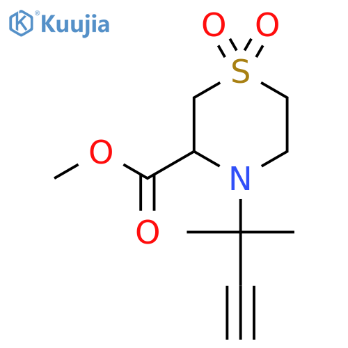 methyl 4-(2-methylbut-3-yn-2-yl)-1,1-dioxo-1lambda6-thiomorpholine-3-carboxylate structure