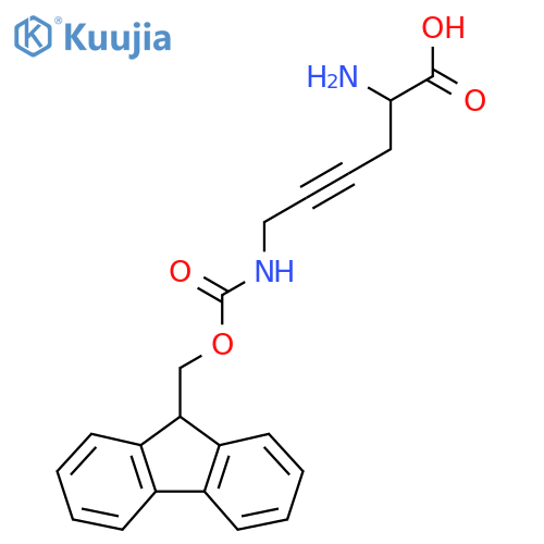 2-amino-6-({(9H-fluoren-9-yl)methoxycarbonyl}amino)hex-4-ynoic acid structure