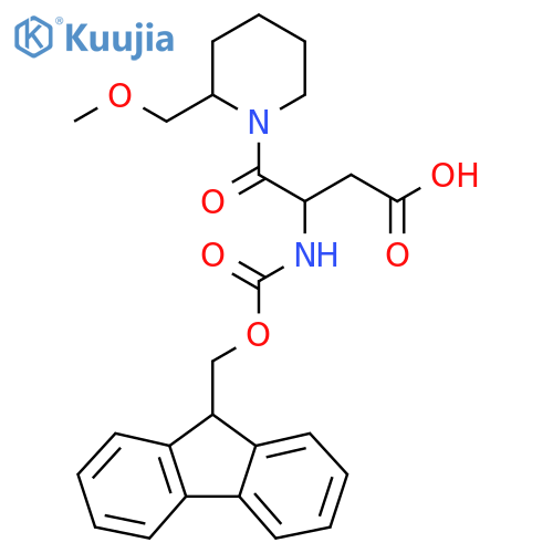 3-({(9H-fluoren-9-yl)methoxycarbonyl}amino)-4-2-(methoxymethyl)piperidin-1-yl-4-oxobutanoic acid structure