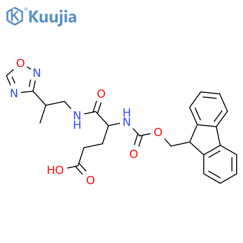 4-({(9H-fluoren-9-yl)methoxycarbonyl}amino)-4-{2-(1,2,4-oxadiazol-3-yl)propylcarbamoyl}butanoic acid structure