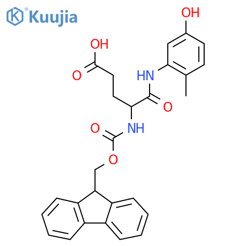 4-({(9H-fluoren-9-yl)methoxycarbonyl}amino)-4-(5-hydroxy-2-methylphenyl)carbamoylbutanoic acid structure