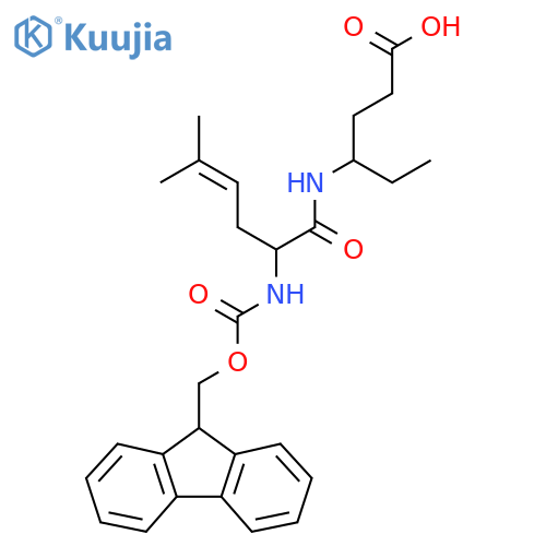 4-2-({(9H-fluoren-9-yl)methoxycarbonyl}amino)-5-methylhex-4-enamidohexanoic acid structure