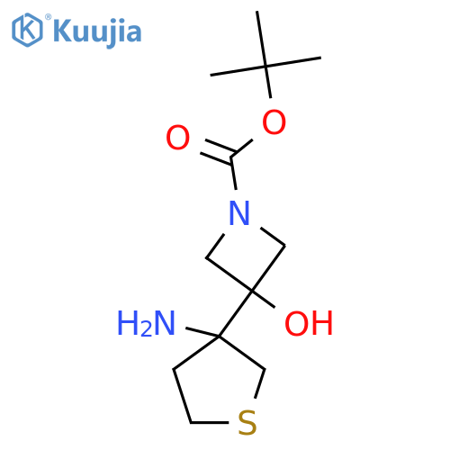 tert-butyl 3-(3-aminothiolan-3-yl)-3-hydroxyazetidine-1-carboxylate structure