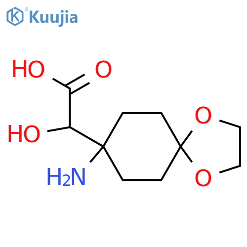 2-{8-amino-1,4-dioxaspiro4.5decan-8-yl}-2-hydroxyacetic acid structure