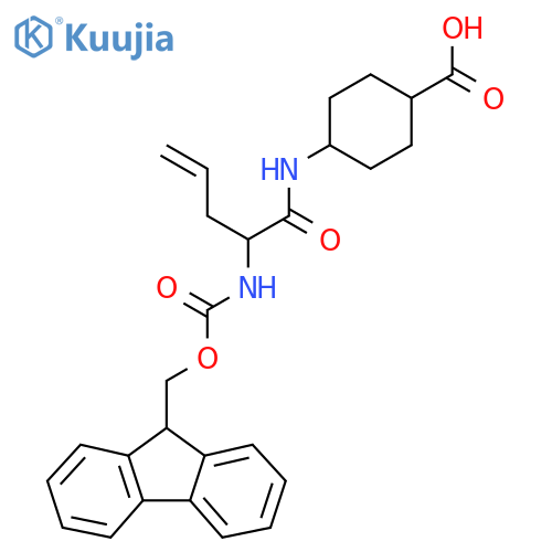 4-2-({(9H-fluoren-9-yl)methoxycarbonyl}amino)pent-4-enamidocyclohexane-1-carboxylic acid structure