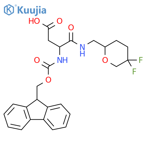 3-{(5,5-difluorooxan-2-yl)methylcarbamoyl}-3-({(9H-fluoren-9-yl)methoxycarbonyl}amino)propanoic acid structure