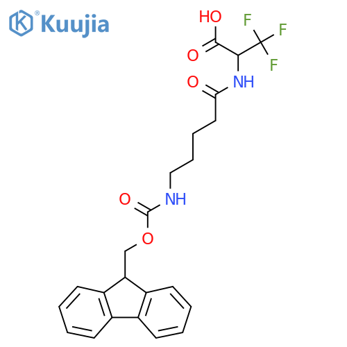 2-5-({(9H-fluoren-9-yl)methoxycarbonyl}amino)pentanamido-3,3,3-trifluoropropanoic acid structure