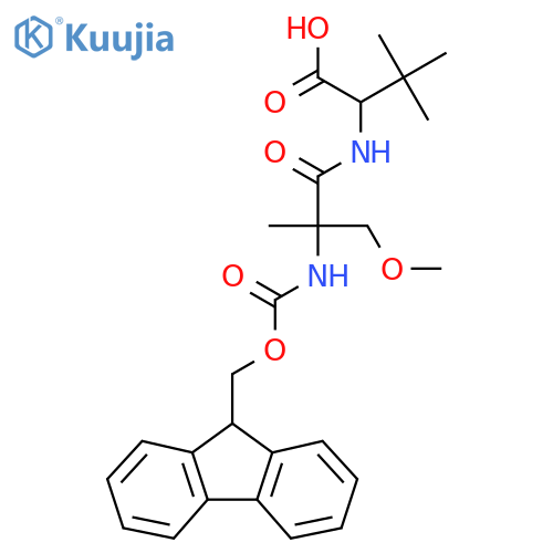 2-2-({(9H-fluoren-9-yl)methoxycarbonyl}amino)-2-(methoxymethyl)propanamido-3,3-dimethylbutanoic acid structure