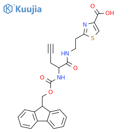 2-{2-2-({(9H-fluoren-9-yl)methoxycarbonyl}amino)pent-4-ynamidoethyl}-1,3-thiazole-4-carboxylic acid structure