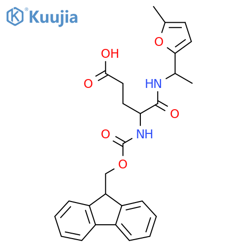 4-({(9H-fluoren-9-yl)methoxycarbonyl}amino)-4-{1-(5-methylfuran-2-yl)ethylcarbamoyl}butanoic acid structure